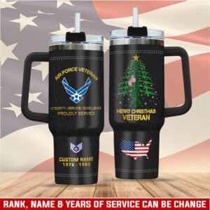 United States Air Force Custom Stanley Quencher 40oz Stainless Steel Tumbler With Handle - Threewoofs