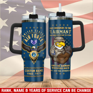 United States Air Force Custom Stanley Quencher 40oz Stainless Steel Tumbler With Handle - Threewoofs