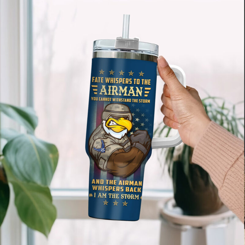 United States Air Force Custom Stanley Quencher 40oz Stainless Steel Tumbler With Handle - Threewoofs - Image 2