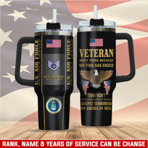 United States Air Force Custom Stanley Quencher 40oz Stainless Steel Tumbler With Handle - Threewoofs