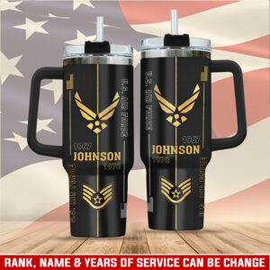 United States Air Force Custom Stanley Quencher 40oz Stainless Steel Tumbler With Handle - Threewoofs