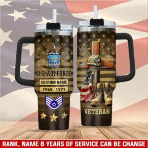 United States Air Force Custom Stanley Quencher 40oz Stainless Steel Tumbler With Handle - Threewoofs