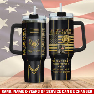 United States Air Force Custom Stanley Quencher 40oz Stainless Steel Tumbler With Handle - Threewoofs