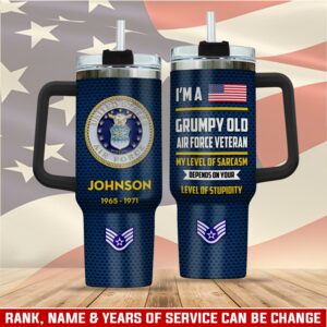 United States Air Force Custom Stanley Quencher 40oz Stainless Steel Tumbler With Handle - Threewoofs