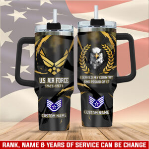 United States Air Force Custom Stanley Quencher 40oz Stainless Steel Tumbler With Handle - Threewoofs