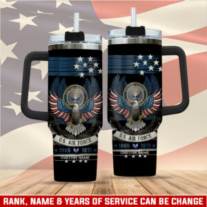 United States Air Force Custom Stanley Quencher 40oz Stainless Steel Tumbler With Handle - Threewoofs