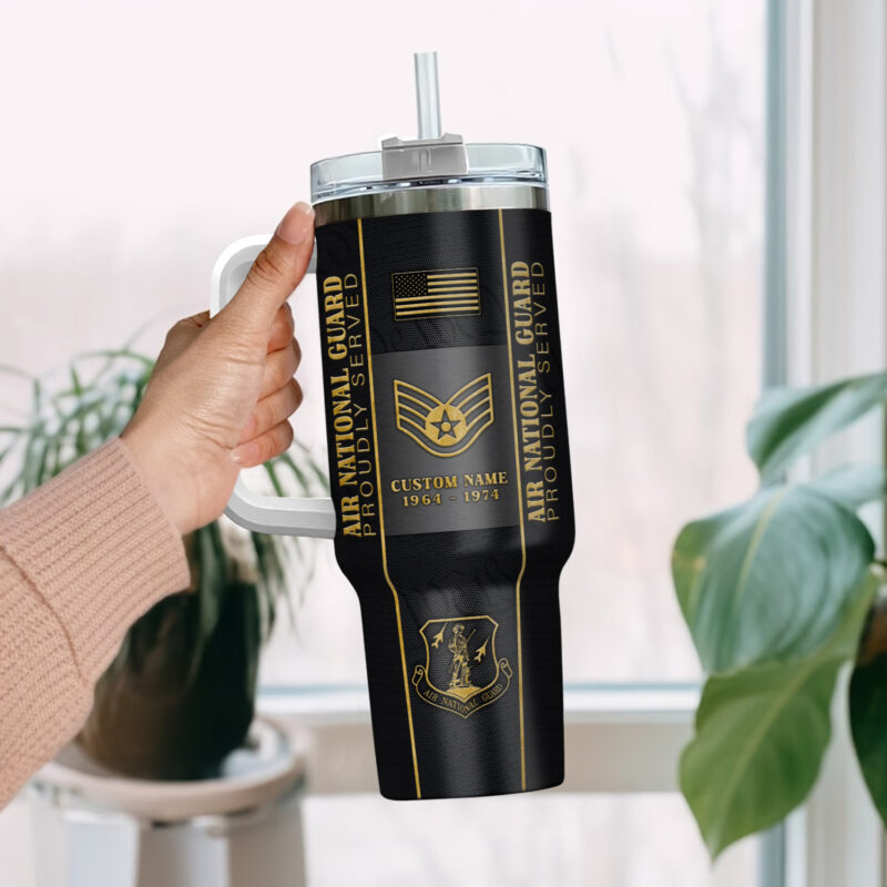 United States Air National Guard Custom Stanley Quencher 40oz Stainless Steel Tumbler With Handle - Threewoofs - Image 2
