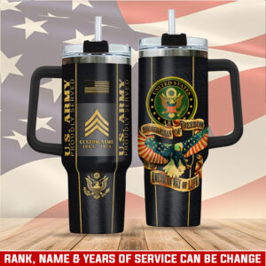 United States Army Custom Stanley Quencher 40oz Stainless Steel Tumbler With Handle - Threewoofs