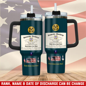 United States Coast Guard Custom Stanley Quencher 40oz Stainless Steel Tumbler With Handle - Threewoofs