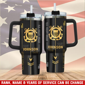 United States Coast Guard Custom Stanley Quencher 40oz Stainless Steel Tumbler With Handle - Threewoofs