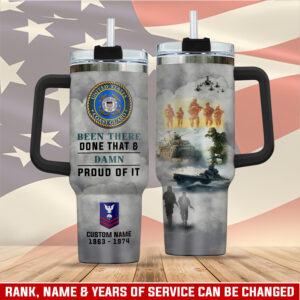 United States Coast Guard Custom Stanley Quencher 40oz Stainless Steel Tumbler With Handle - Threewoofs