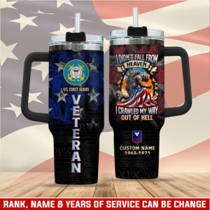 United States Coast Guard Custom Stanley Quencher 40oz Stainless Steel Tumbler With Handle - Threewoofs