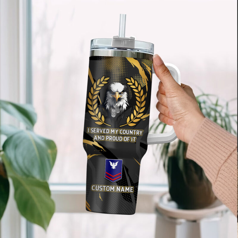 United States Coast Guard Custom Stanley Quencher 40oz Stainless Steel Tumbler With Handle - Threewoofs - Image 2