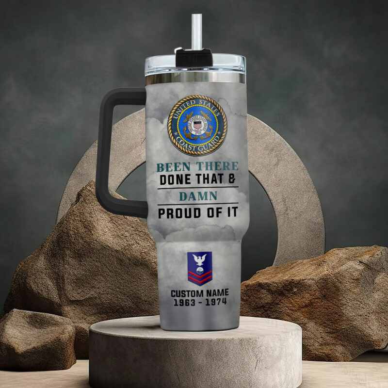 United States Coast Guard Custom Stanley Quencher 40oz Stainless Steel Tumbler With Handle - Threewoofs - Image 3