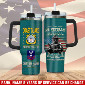 United States Coast Guard Custom Stanley Quencher 40oz Stainless Steel Tumbler With Handle - Threewoofs