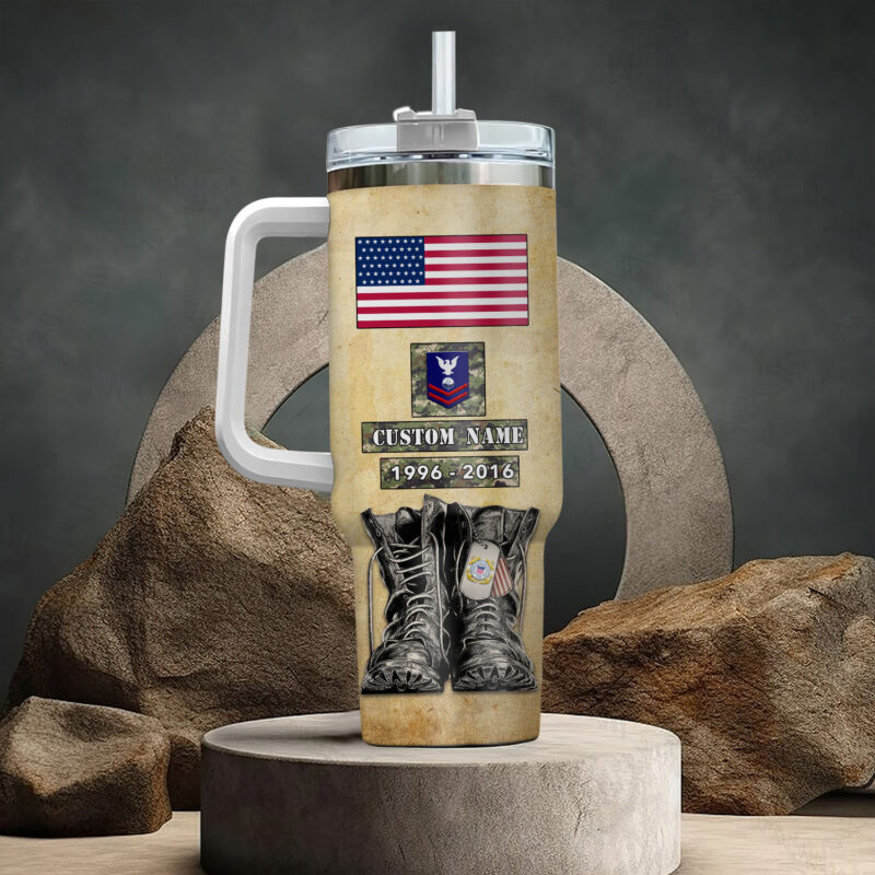 United States Coast Guard Custom Stanley Quencher 40oz Stainless Steel Tumbler With Handle - Threewoofs - Image 3
