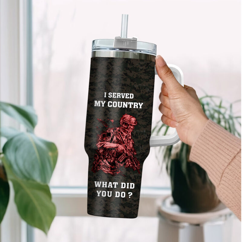 United States Marine Corps Custom Stanley Quencher 40oz Stainless Steel Tumbler With Handle - Threewoofs - Image 2