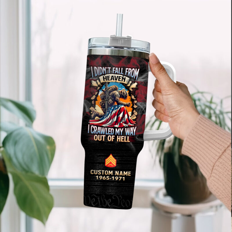 United States Marine Corps Custom Stanley Quencher 40oz Stainless Steel Tumbler With Handle - Threewoofs - Image 2