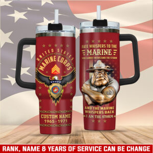 United States Marine Corps Custom Stanley Quencher 40oz Stainless Steel Tumbler With Handle - Threewoofs