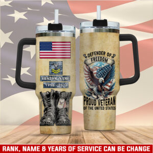 United States Navy Custom Stanley Quencher 40oz Stainless Steel Tumbler With Handle - Threewoofs