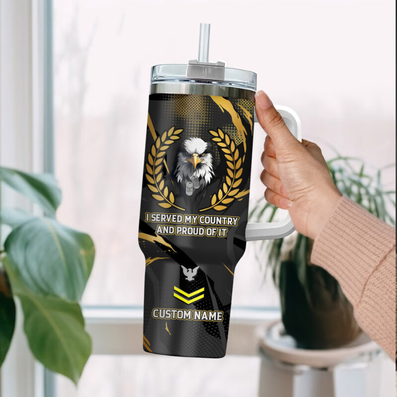 United States Navy Custom Stanley Quencher 40oz Stainless Steel Tumbler With Handle - Threewoofs - Image 2
