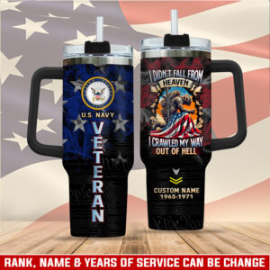 United States Navy Custom Stanley Quencher 40oz Stainless Steel Tumbler With Handle - Threewoofs