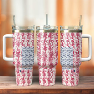 USA Dog Flag Custom Stanley Quencher 40oz Stainless Steel Tumbler With Handle - Threewoofs
