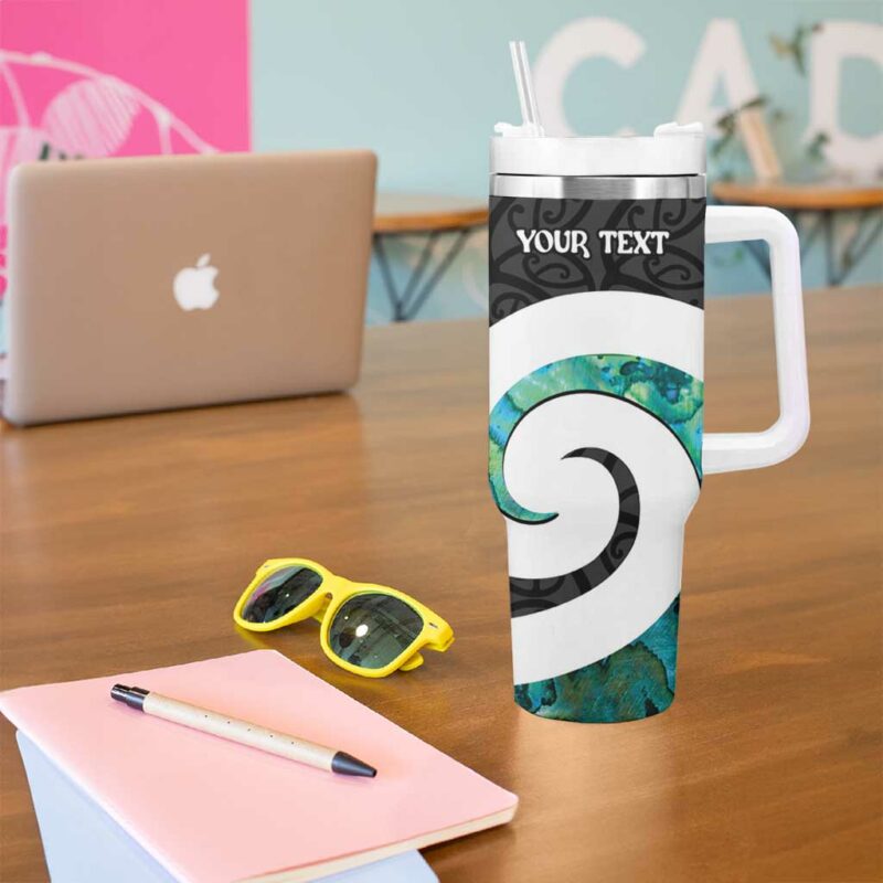 Valentine‚Äôs Day New Zealand Tui Bird Couple Kowhaiwhai Mix Pohutukawa Custom Stanley Quencher 40oz Stainless Steel Tumbler With Handle - Threewoofs - Image 5