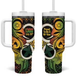 Vanuatu 1980 Custom Stanley Quencher 40oz Stainless Steel Tumbler With Handle - Threewoofs