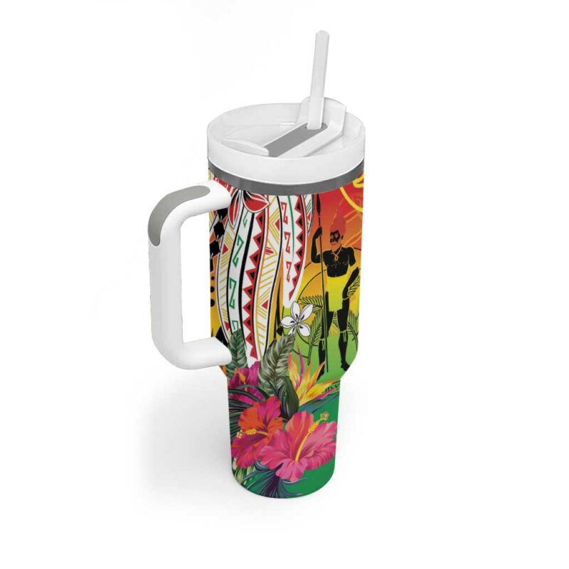 Vanuatu 45th Anniversary Custom Stanley Quencher 40oz Stainless Steel Tumbler With Handle - Threewoofs - Image 2