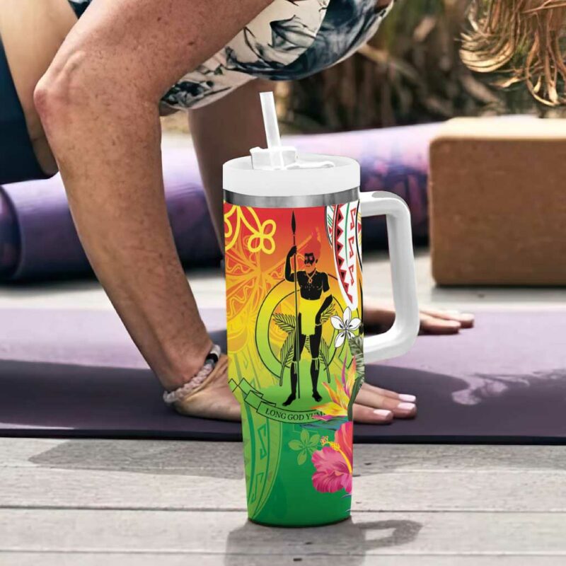 Vanuatu 45th Anniversary Custom Stanley Quencher 40oz Stainless Steel Tumbler With Handle - Threewoofs - Image 6