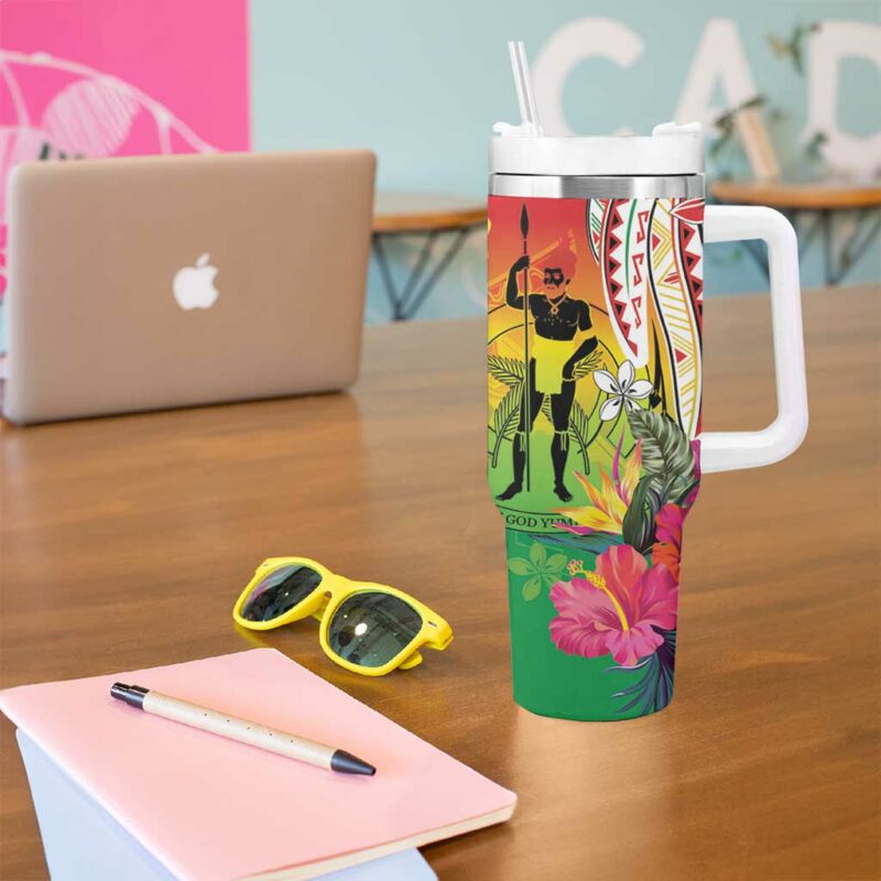 Vanuatu 45th Anniversary Custom Stanley Quencher 40oz Stainless Steel Tumbler With Handle - Threewoofs - Image 5