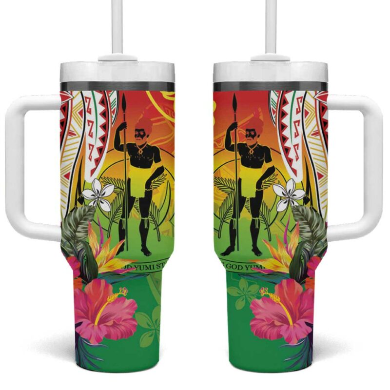 Vanuatu 45th Anniversary Custom Stanley Quencher 40oz Stainless Steel Tumbler With Handle - Threewoofs
