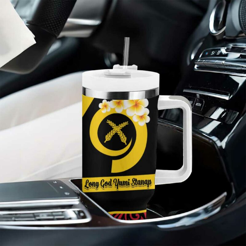 Vanuatu Christmas Vanuatuan Conch Shell Meri Krismas! Custom Stanley Quencher 40oz Stainless Steel Tumbler With Handle - Threewoofs - Image 8