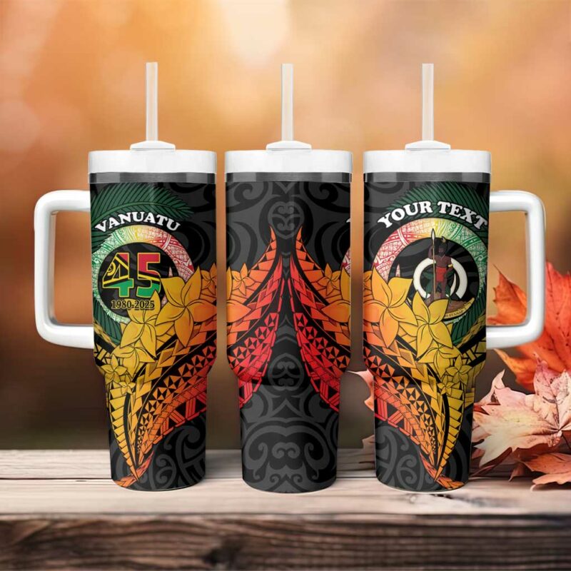Vanuatu Independence Day Custom Stanley Quencher 40oz Stainless Steel Tumbler With Handle - Threewoofs - Image 4