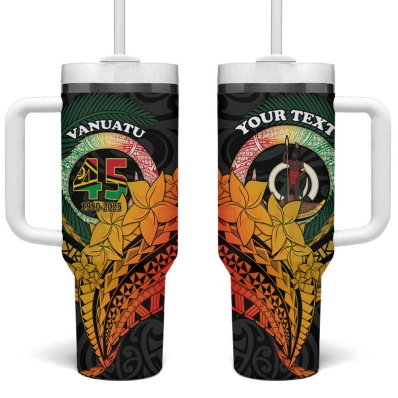 Vanuatu Independence Day Custom Stanley Quencher 40oz Stainless Steel Tumbler With Handle - Threewoofs