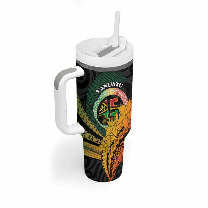 Vanuatu Independence Day Custom Stanley Quencher 40oz Stainless Steel Tumbler With Handle - Threewoofs - Image 2