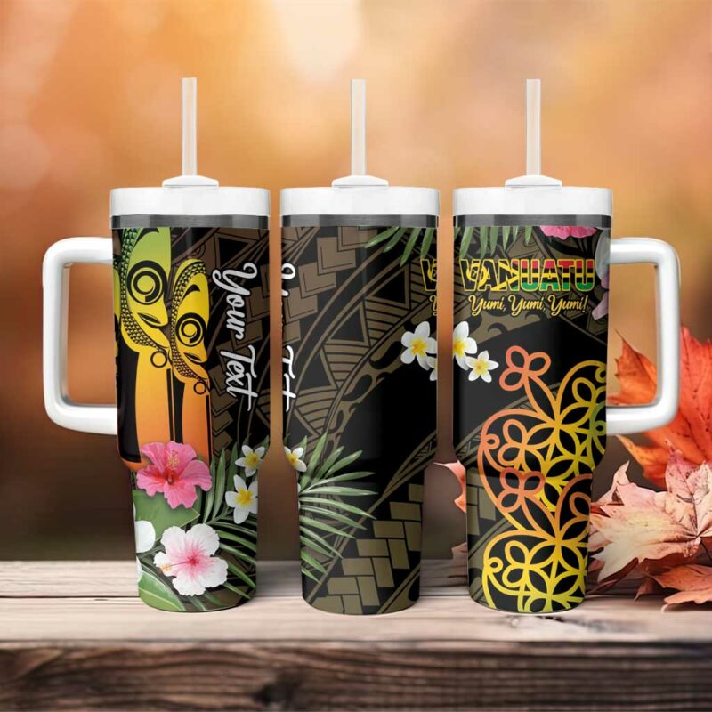 Vanuatu Independence Day Custom Stanley Quencher 40oz Stainless Steel Tumbler With Handle - Threewoofs - Image 4
