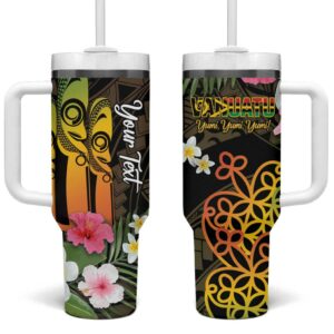 Vanuatu Independence Day Custom Stanley Quencher 40oz Stainless Steel Tumbler With Handle - Threewoofs