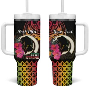 Vanuatu Port Vila Stay Strong Long God Yumi Stanap Custom Stanley Quencher 40oz Stainless Steel Tumbler With Handle - Threewoofs
