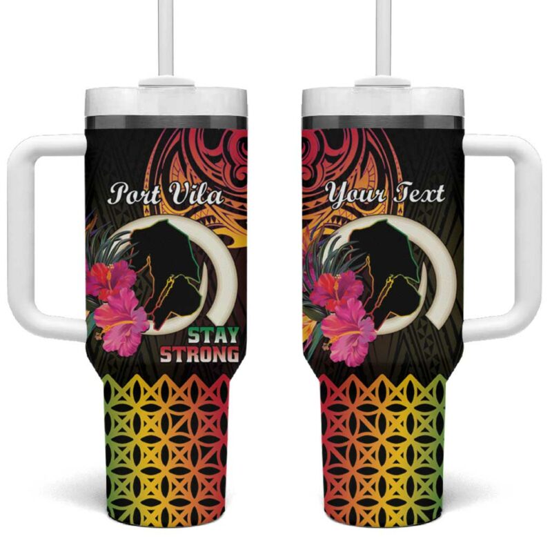 Vanuatu Port Vila Stay Strong Long God Yumi Stanap Custom Stanley Quencher 40oz Stainless Steel Tumbler With Handle - Threewoofs