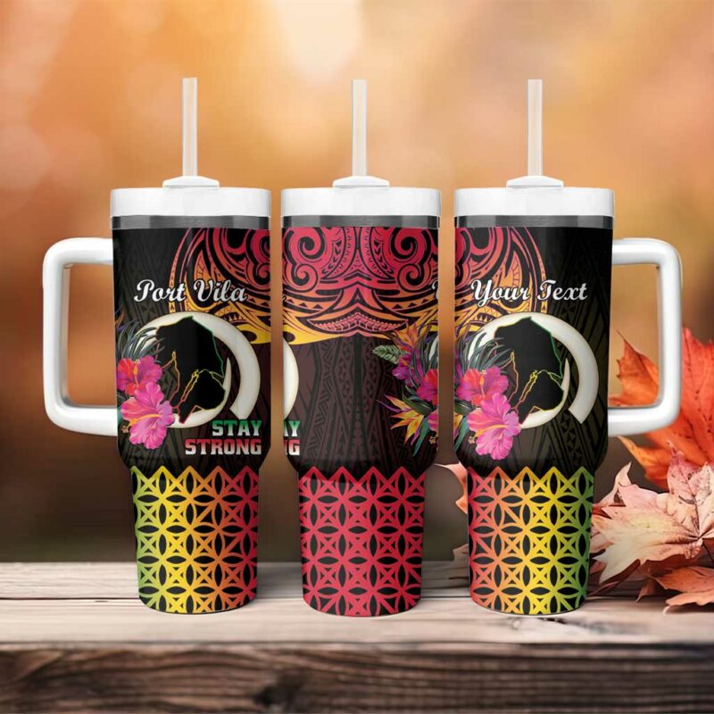 Vanuatu Port Vila Stay Strong Long God Yumi Stanap Custom Stanley Quencher 40oz Stainless Steel Tumbler With Handle - Threewoofs - Image 4
