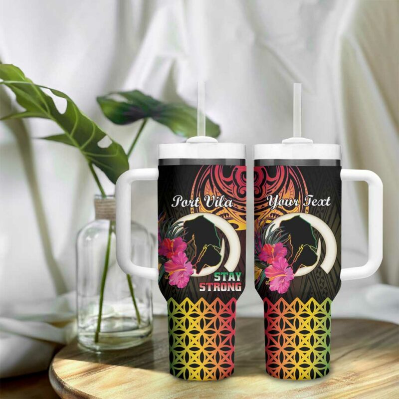 Vanuatu Port Vila Stay Strong Long God Yumi Stanap Custom Stanley Quencher 40oz Stainless Steel Tumbler With Handle - Threewoofs - Image 9