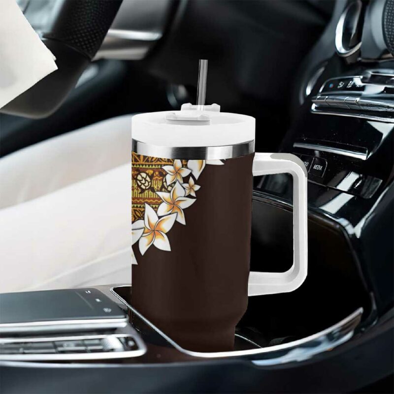 Vintage Hibiscus Turtle with Plumeria Half Custom Stanley Quencher 40oz Stainless Steel Tumbler With Handle - Threewoofs - Image 8