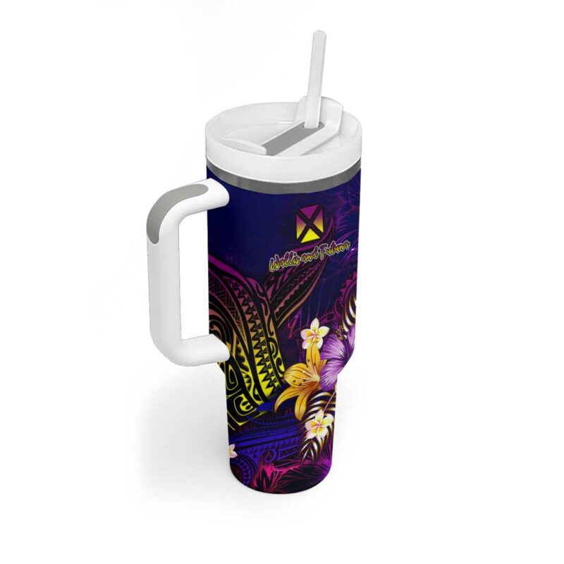 Wallis and Futuna Custom Stanley Quencher 40oz Stainless Steel Tumbler With Handle - Threewoofs - Image 2