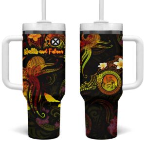 Wallis and Futuna Custom Stanley Quencher 40oz Stainless Steel Tumbler With Handle - Threewoofs