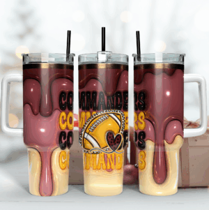 Vibrant Football-Themed Tumbler Mug with Straw - Perfect Gift for Sports Enthusiasts