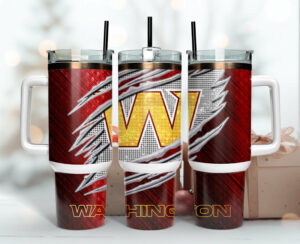 Washington Commanders NFL Custom Stanley Quencher 40oz Stainless Steel Tumbler With Handle - Threewoofs