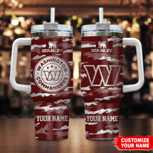Customizable Washington Commanders Camo Tumbler - Personalized Name Mug