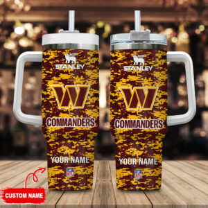 Customizable NFL Commanders Stanley Tumbler with Handle & Straw - Personalized Gift